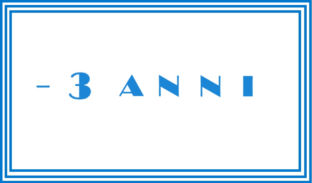 scritta "- 3 ANNI"